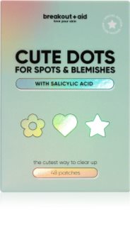 breakout + aid Cute Dots For Spots and Blemishes Lokal behandling af akne  med salicylsyre 48 stk.
