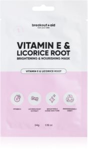 breakout + aid Vitamin E & Licorice Root Aufhellende Tuchmaske mit Vitamin E 34 St.