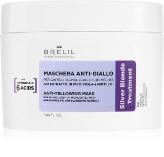 Brelil Professional Anti-yellowing Mask maske mod gule toner Til lyst og gråt hår 220 ml