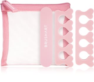 BrushArt Berry Foam toe separator & Nail file set set za pedikuru Pink