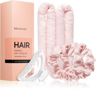 BrushArt Hair Heatless hair curling set set pentru ondularea părului Pink