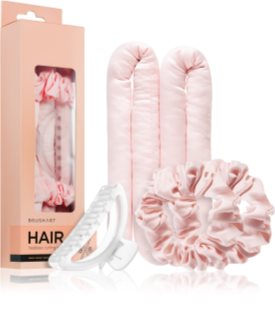 BrushArt Hair Heatless hair curling set hair curling kit pink