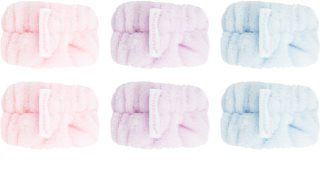 Brushworks Pastel Microfibre Wrist Wash Bands nuo tekančio vandens prausiant veidą apsaugančios apyrankės 6 vnt.