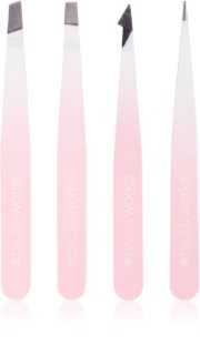 Brushworks The Complete kit de pinces à épiler sourcils White & Pink