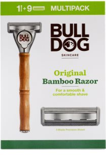 Bulldog Original Bamboo Razor Aparat de ras + rezervă lame 9 bucati