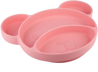 Canpol babies Suction plate Bear talerz dzielony z przyssawką Pink 500 ml