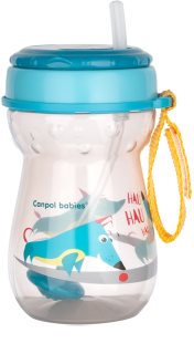 Canpol babies Sport Cup chávena com palhinha 9m+ Blue 350 ml
