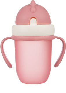 Canpol babies Matt chávena com palhinha 9+ m Pink 210 ml