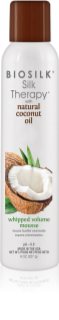 CHI BioSilk Silk Therapy with Coconut Oil Whipped Volume Mousse spumă pentru volum pentru păr cu ulei de cocos 227 g