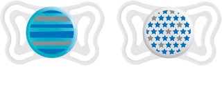 Chicco Physio Light 6-16m suzetă Boy-Strips/Stars 2 buc