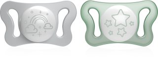 Chicco Physio Micro 0-2 m smoczek Night 2 szt.