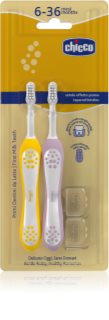 Chicco Toothbrush Set 6-36m Zahnbürste für Kinder Lilac-Mustard 6-36m 2 St.