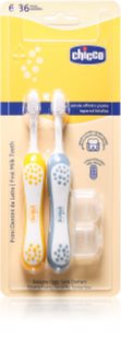Chicco Toothbrush Set 6-36m Zahnbürste für Kinder Indigo-Mustard