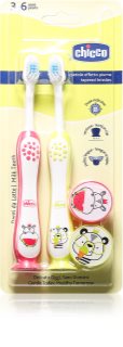 Chicco Toothbrush Set 3-6 y+ Toothbrush with Suction Cup for Kids Hippo-Panda