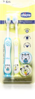 Chicco Toothbrush Set 3-6 y+ zubní kartáček pro děti s přísavkou Tiger-Panda