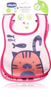 Chicco Easy Meal Bib 6m+ Lätzchen Pink 2 St.