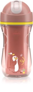 Chicco Sport Cup 14m+ hrnek s brčkem Pink 266 ml