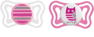 Chicco Physio Light 6-16m suzetă Girl-Strips/Owl 2 buc