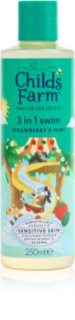 Childs Farm 3 in 1 Swim Strawberry & Organic Mint 3 az 1 sampon, kondicionáló és tusfürdő gyermekeknek 250 ml