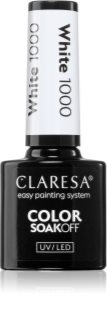 Claresa SoakOff UV/LED Color White gel nail polish shade 1000 5 g