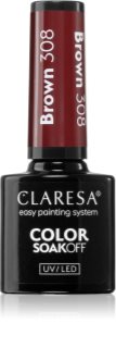 Claresa SoakOff UV/LED Color Brown gel nail polish shade 308 5 g