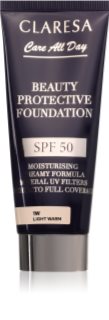 Claresa Care All Day Beauty Protective Foundation ochranný make-up SPF 50 odstín 1W Light Warm 30 ml