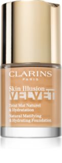 Clarins Skin Illusion Velvet течен фон дьо тен с матов завършек с подхранващ ефект цвят 105N 30 мл.