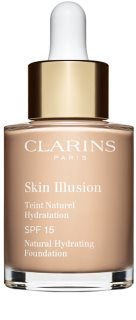 Clarins Skin Illusion Natural Hydrating Foundation világosító hidratáló make-up SPF 15 árnyalat 102.5C Porcelain 30 ml