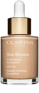 Clarins Skin Illusion Natural Hydrating Foundation világosító hidratáló make-up SPF 15 árnyalat 108.3N Organza 30 ml