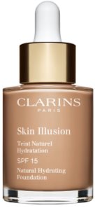 Clarins Skin Illusion Natural Hydrating Foundation világosító hidratáló make-up SPF 15 árnyalat 112C Amber 30 ml