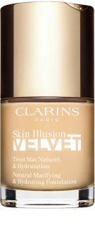 Clarins Skin Illusion Velvet mattító folyékony alapozó tápláló hatással árnyalat 100,5W 30 ml