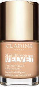 Clarins Skin Illusion Velvet mattító folyékony alapozó tápláló hatással árnyalat 102.5C 30 ml