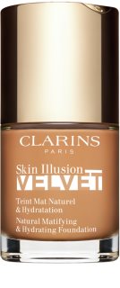 Clarins Skin Illusion Velvet mattító folyékony alapozó tápláló hatással árnyalat 113C 30 ml