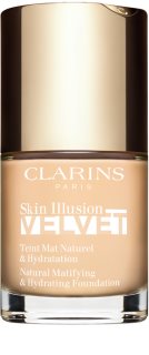 Clarins Skin Illusion Velvet fondotinta liquido con finish matte effetto nutriente