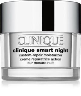 Clinique Smart Night™ Custom-Repair Moisturizer nawilżający krem przeciwzmarszczkowy na noc do skóry suchej i mieszanej 50 ml