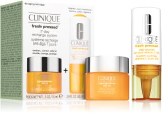 Clinique Fresh Pressed™ 7-Day Recharge System For Drier Skin zestaw z witaminą C dla kobiet