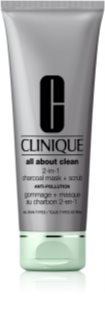 Clinique All About Clean 2-in-1 Charcoal Mask + Scrub reinigende Maske für das Gesicht 100 ml