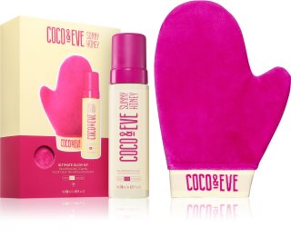 Coco & Eve Sunny Honey Ultimate Glow Kit espuma autobronceadora con guante apilcador
