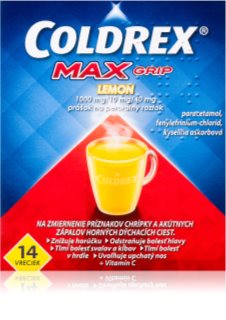 Coldrex Coldrex MAXGRIP Lemon prášok pre perorálny roztok pri chrípke a prechladnutí 14 ks