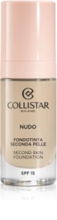 Collistar NUDO Second Skin Foundation SPF 15 rozjasňující hydratační make-up s vyhlazujícím efektem