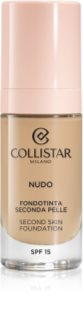 Collistar NUDO Second Skin Foundation SPF 15 rozświetlający podkład nawilżający o działaniu wygładzającym