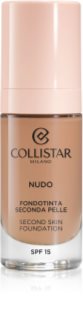 Collistar NUDO Second Skin Foundation SPF 15 világosító hidratáló make-up kisimító hatással árnyalat 5N Ambra 30 ml
