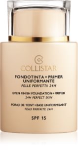Collistar Even Finish Foundation+Primer 24h Perfect Skin alapozó és alapozóbázis SPF 15 árnyalat 5 Amber 35 ml