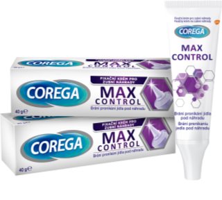 Corega Max Control crème fixatrice pour appareils dentaires 2x40 g