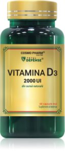 Cosmo Pharm Vitamina D3 2000 UI capsule pentru imunitate, sănătatea sistemului osos și activitate musculară 60 caps.