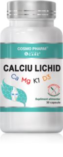 Cosmo Pharm Calciu Lichid + Mg + K1 + D3 capsule pentru susținerea sănătății oaselor, articulațiilor și a dinților 30 caps.