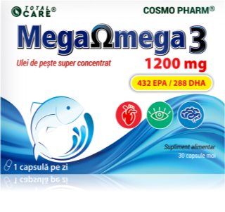 Cosmo Pharm Mega Omega 3 1200 mg capsule pentru susținerea circulației sanguine și a funcțiilor cognitive 30 caps.