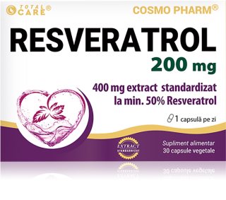 Cosmo Pharm Resveratrol 200 mg capsule cu efect antioxidant 30 caps.