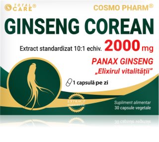 Cosmo Pharm Ginseng Corean 2000 mg capsule pentru detoxificarea organismului și sprijinirea imunității 30 caps.