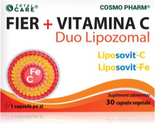 Cosmo Pharm Fier + Vitamina C Duo lipozomal capsule pentru sprijinirea hematopoiezei 30 caps.